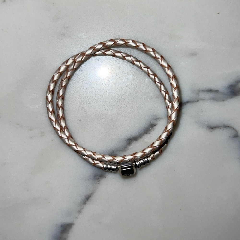PANDORA leather charm bracelet